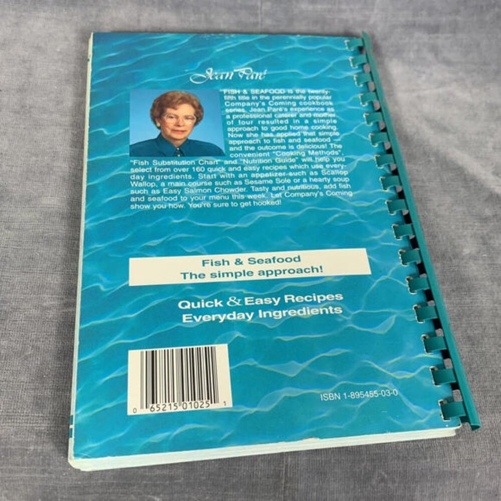 Companys Coming Fish And Seafood Vintage 1996 Spiral Cookbook Jean Pare - Picture 2 of 4